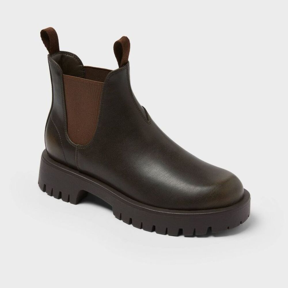 Open Box - Universal Thread - Women's Zora Ankle Chelsea Boots - Univ Brown - Picture 1 of 4